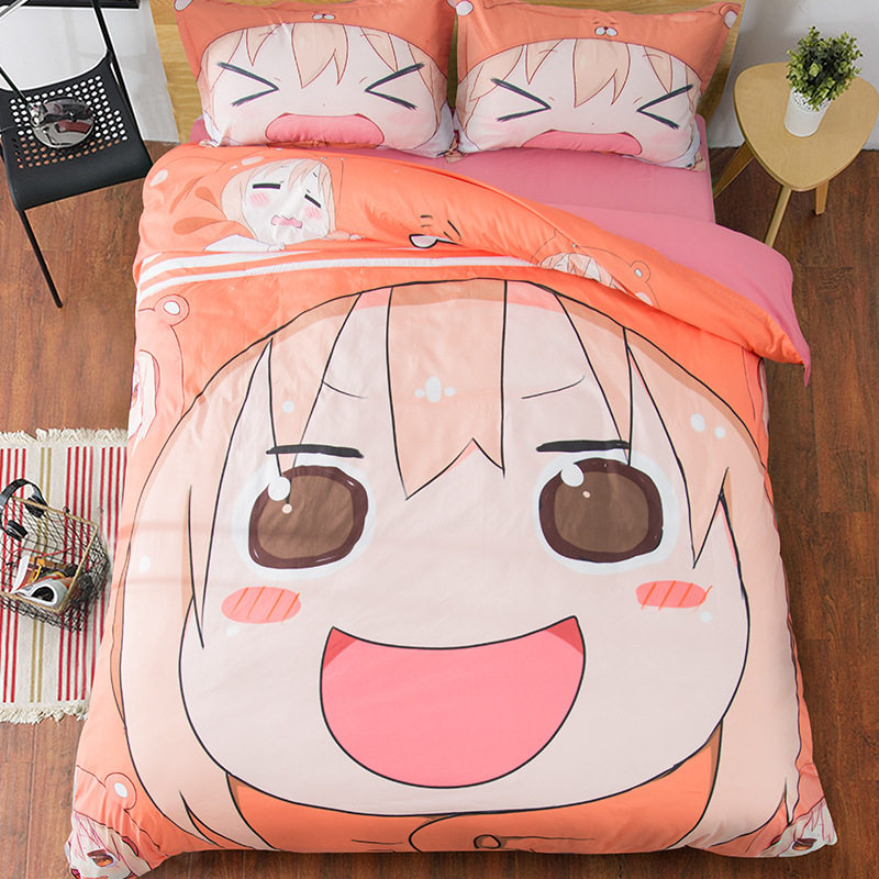 Anime bedding four-piece set 1 2m bed dry sister buried student dormitory quilt cover three-piece bed group two yuan