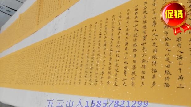 Hand Transcript of King Kong Jing Jing of the Moral Scriptine Warp Long Roll Five Yunshan People Pro Scribe Calligraphy True Handwriting