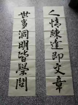 All the things in the world are learned, human feelings are practiced, that is, the article Wuyun Mountain people write calligraphy authentic Wada Xuan couplets themselves
