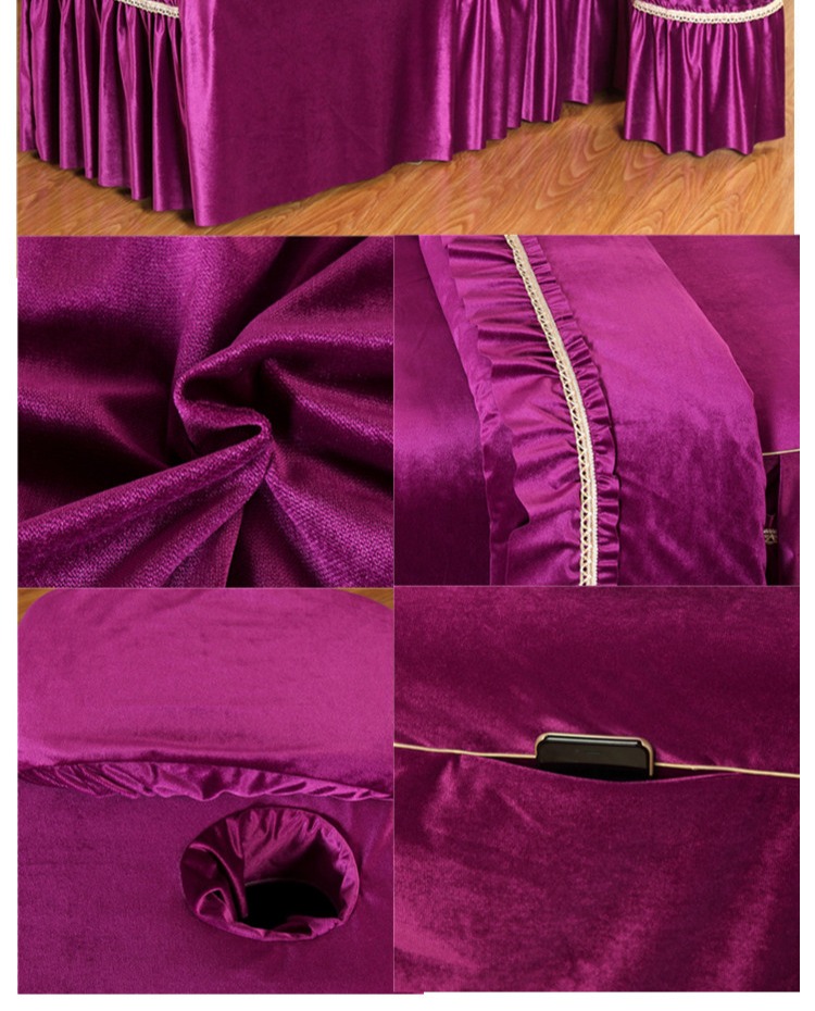 Beauty khăn trải giường gia đình bốn cao cấp bảng bông nhung bedspread vẻ đẹp massage salon bộ màu đơn giản có thể được tùy chỉnh - Trang bị tấm khăn trải giường spa