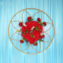 Wedding props Iron art Dream Mesh Pendant background Decorative Round Stage Floral Bead Curtain Cirque CEILING WIRE CURTAIN