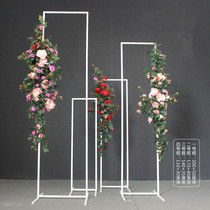 New Iron Art Long Box Screen Four Pieces Sets Background Decoration Beauty Chen Pendulum Pieces Wedding Props Golden Geometric Pendulum Pieces