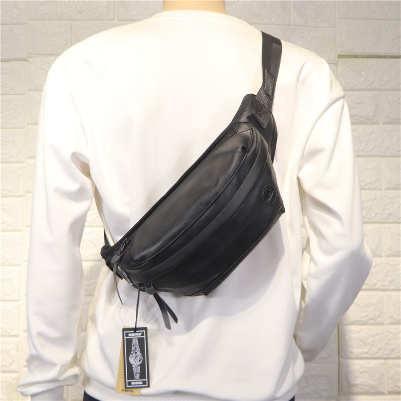How2play fashion trend men's one-shoulder cross-bag Japan-Korea sports motorcycle belt bag Japanese-style cross-band bust