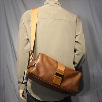 Genuine trendy men's one-shoulder casual crossbody backpack sports