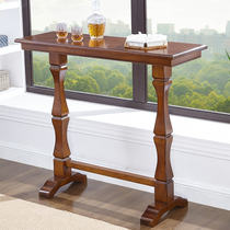 American bar table home solid wood living room against the wall Square bar small balcony European style tall chair long bar bar