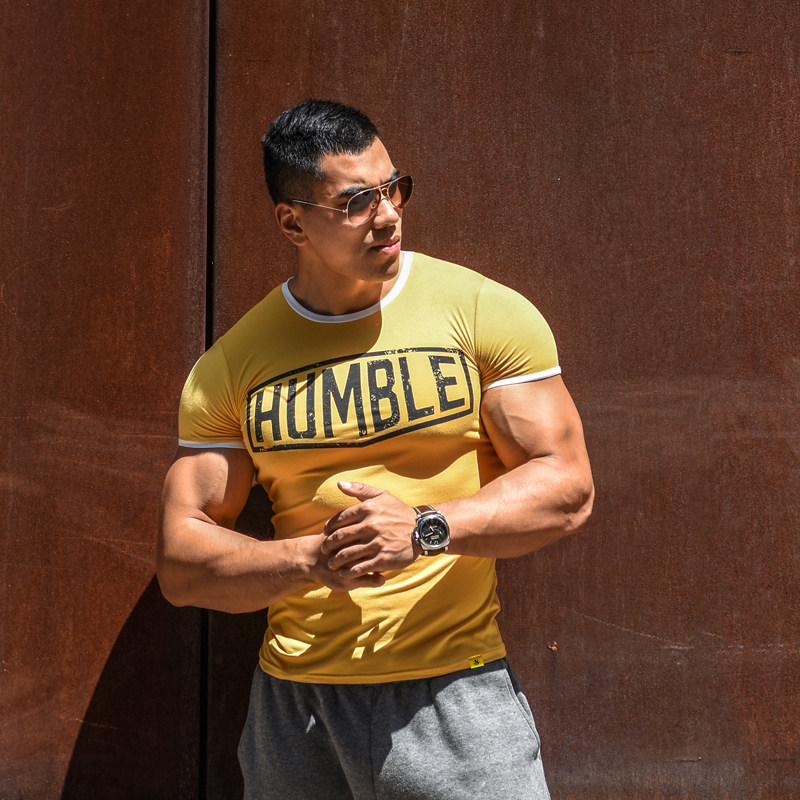 LIANG PIN Jacky Beam Pint Tritium Men Sports Fitness Casual Quick Dry Retro Printed T-shirt 01907