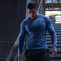 LIANG PIN tritium mens two-tone v-neck heavy waffle long sleeve top 01925