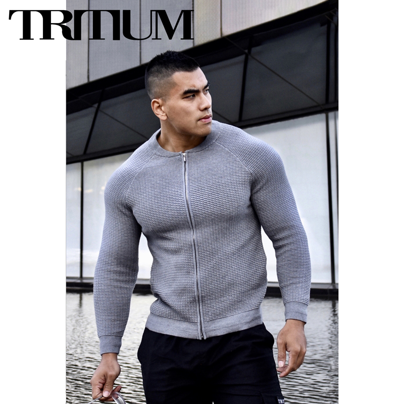 Liang Pin Jacky Liangpin Tritium Men's Sports Casual Slim Fit Knitted Textured Baseball Jacket 01913