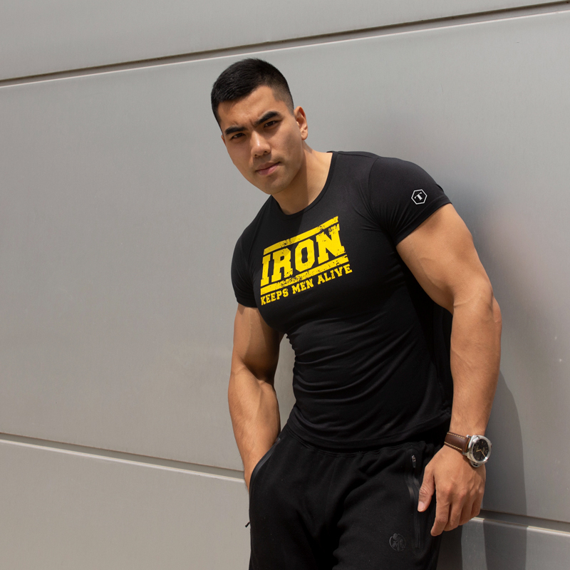 Liang Pin Jacky Liangpin Tritium Men's Sports Fitness Casual Quick-Drying Iron Printed T-Shirt 01922