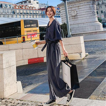 VOGCHAR 2021 summer tooling retro jumpsuit Korean version loose fried street suit temperament jumpsuit Western style