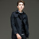 Autumn mid-length windbreaker men's business casual lapel thin coat trend Korean version slim British fashion coat