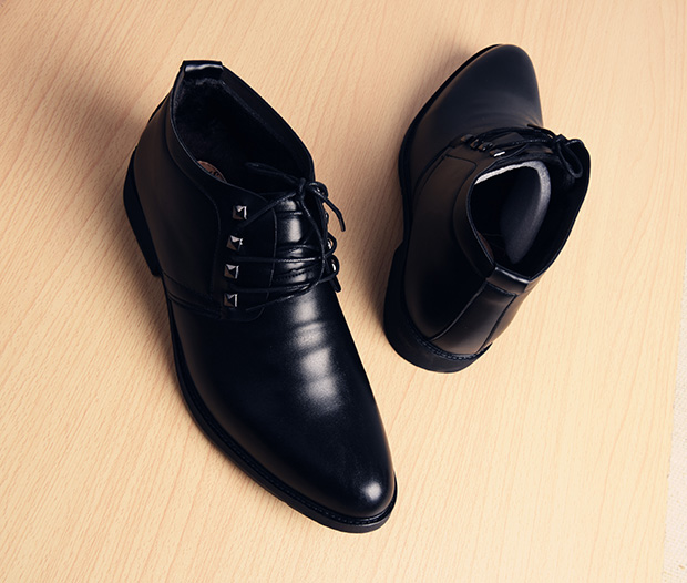 Giày mũi nhọn nam cộng với giày nhung nam Phiên bản Hàn Quốc của giới trẻ Anh giày boot nam cao cổ hàn quốc