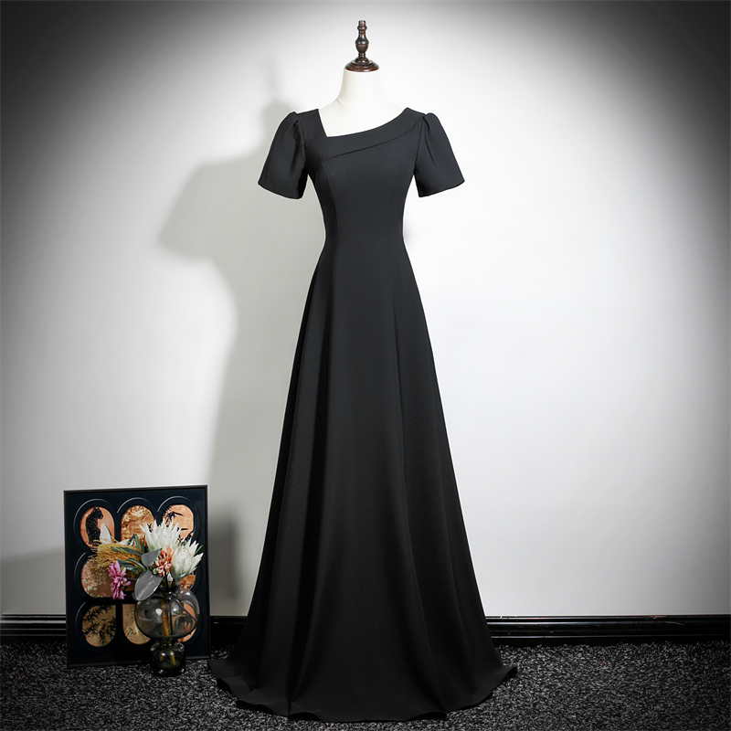 Black Evening Dress 2026 New Style Banquet Slimming Light Luxury High-End Art Exam Coming-Of-Age Ceremony Birthday Choir Performance Dress Black Evening Dress 2026 New Style Banquet Slimming Light Luxury High-End Art Exam Coming-Of-Age Ceremony Birthday Choir Performance Dress