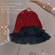 High-end girl's dress autumn and winter girl baby shiny sequins plus velvet princess dress Korean dress tutu skirt