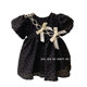 Girls French dress summer 2023 new Korean version of children's black dress little girl foreign style princess skirt