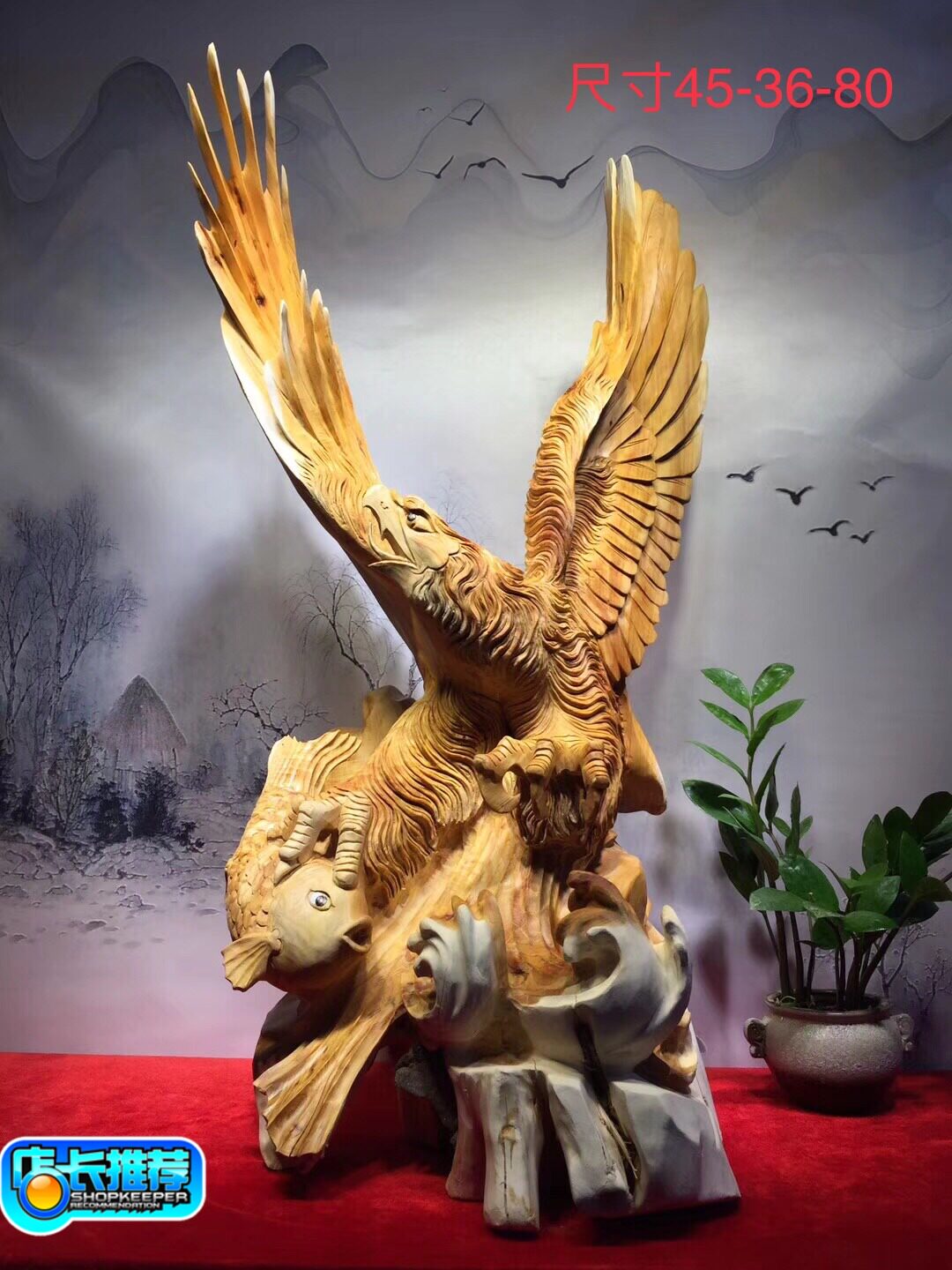 Root carving wood carving swinging piece eagles big exhibition Hongtu Taihang Cliff Cypress Whole Material Engraving Materials Clean And Gift Home Swing Accessories