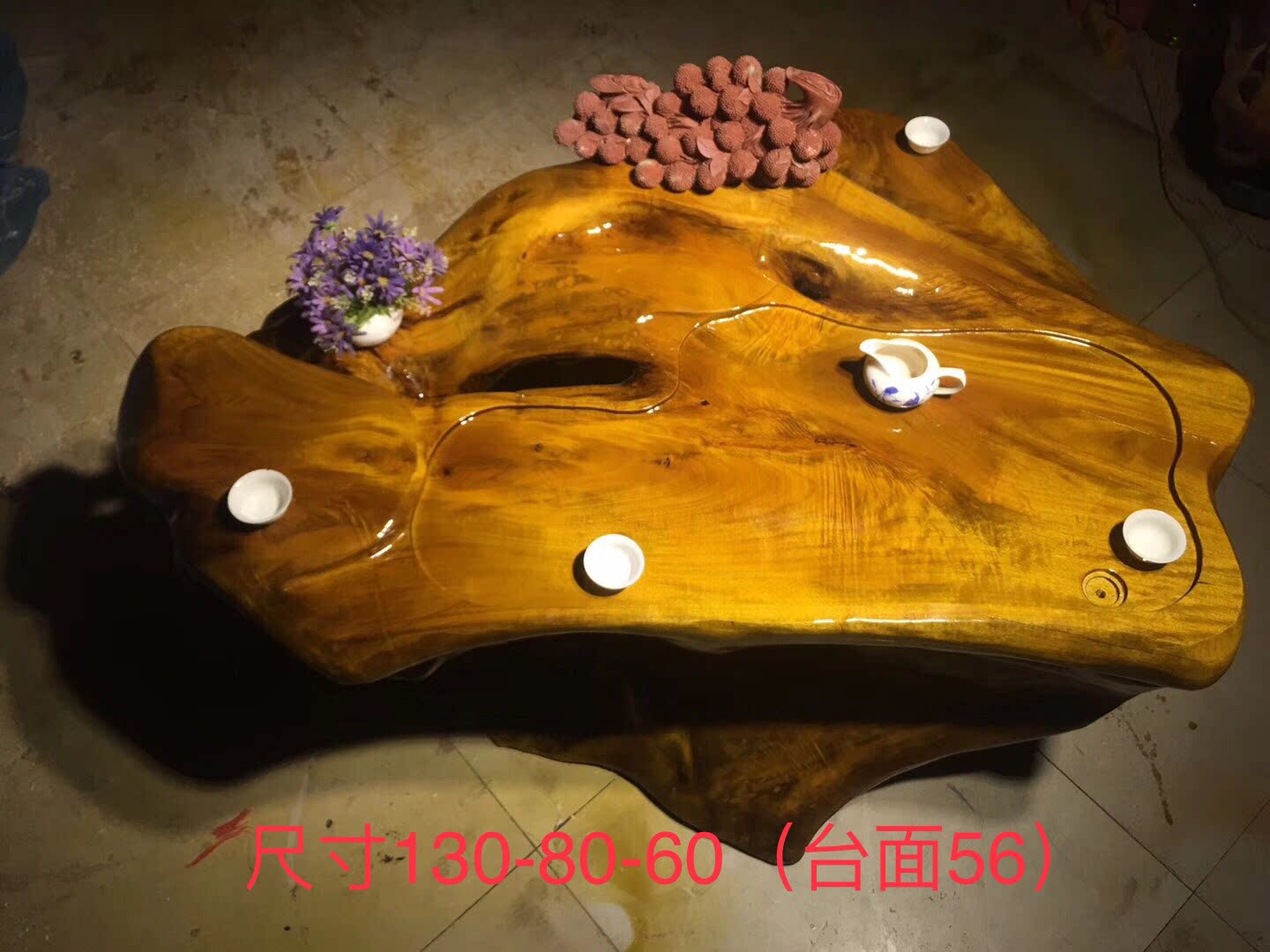 Root Carving Root Art Tea Table Small Leaf Zhen Nan No Supplementary Feet No Splicing Tree Root Material Wood Stable Material Good Furniture Supplies