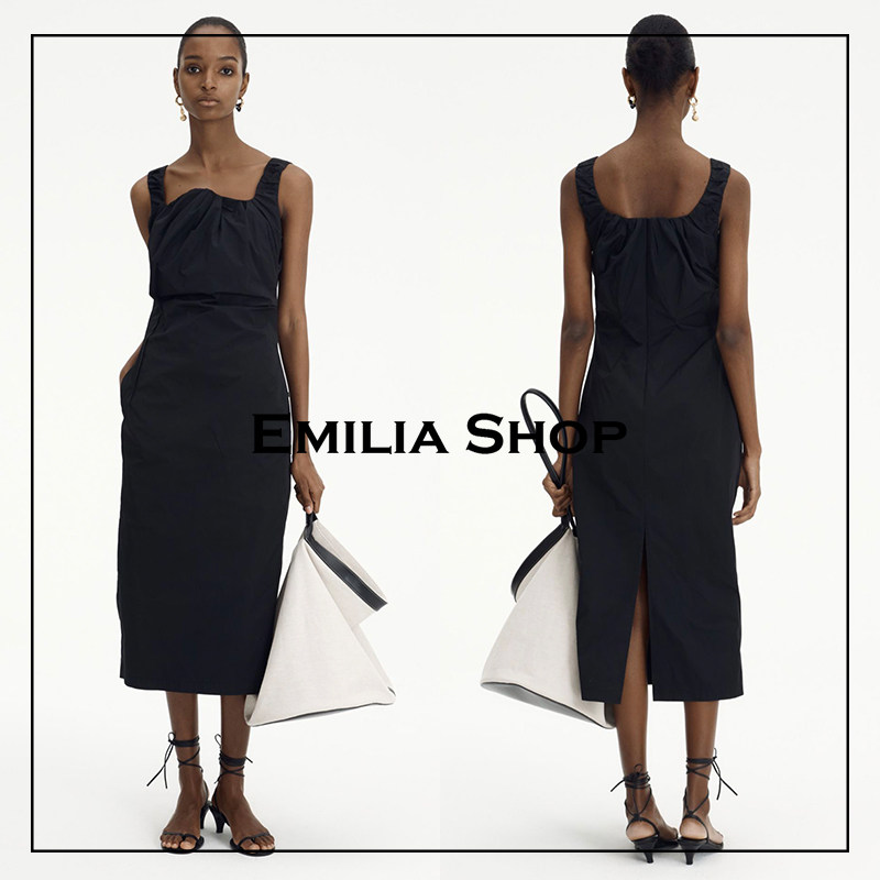 Buy Hand Shop Spot RECTO Ocean Dress 21SS Sleeveless Folds Harnesses Vest Closets Rear Open Fork Long Skirt