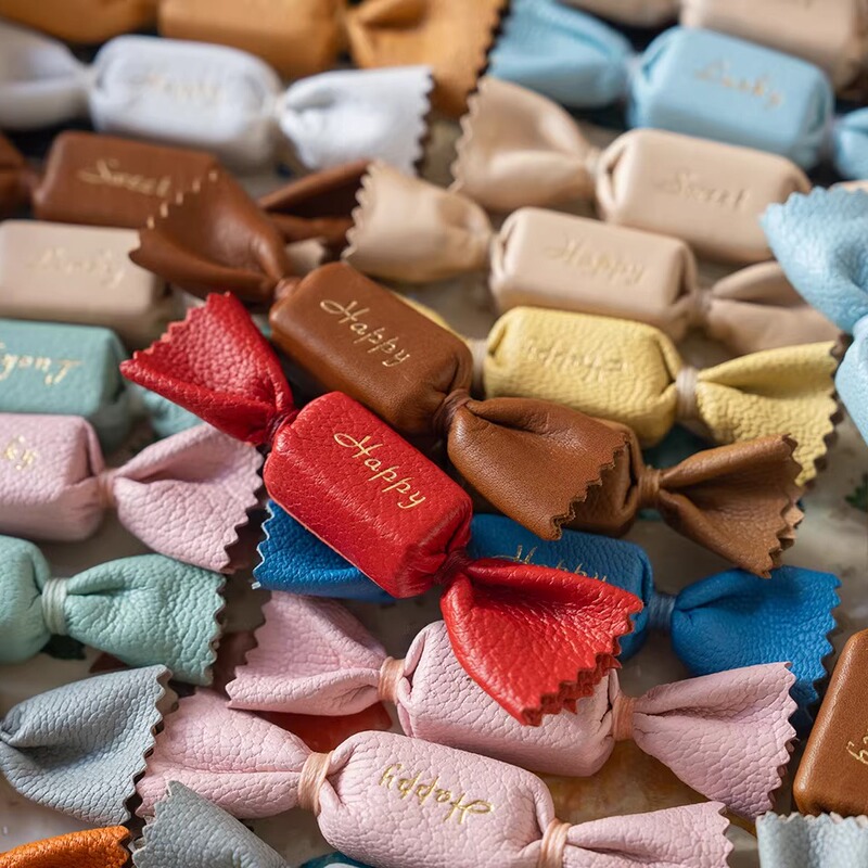 Dudu Little Eggboy Genuine Leather Handmade Candy Pendant Keychain Sully Goat Leather Car Keychain Simple Gift