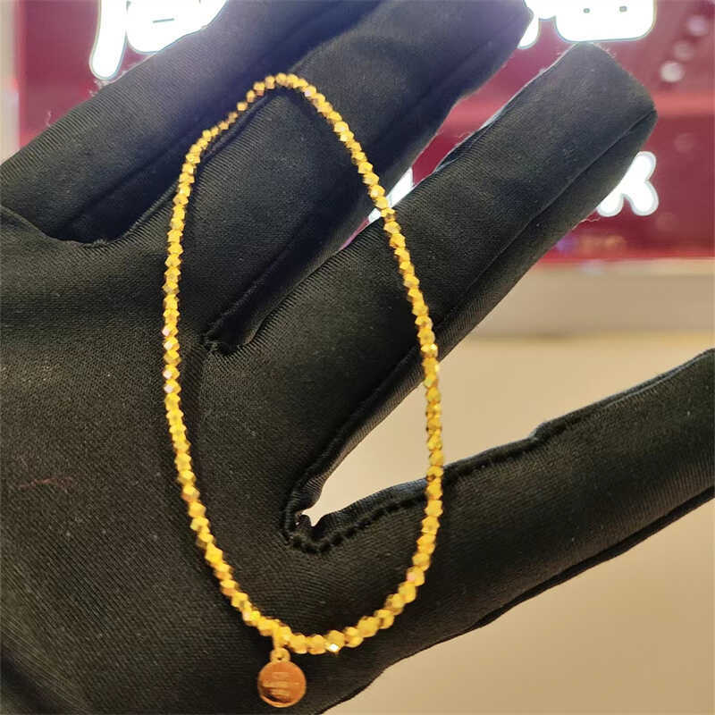 Chow Tai Fook's New Gold Pure Gold Clover Bracelet with Fish Scale Beads, 100g Off the Price F230032