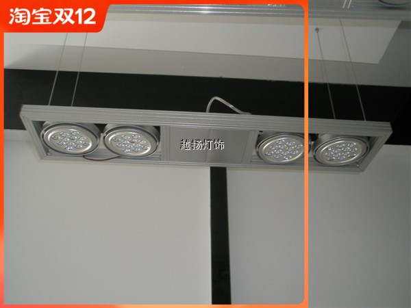 Long strip combination lamp four-head spotlight led 7w 12w living room surface mounted ceiling lamp bold lamp silver flat lamp panel