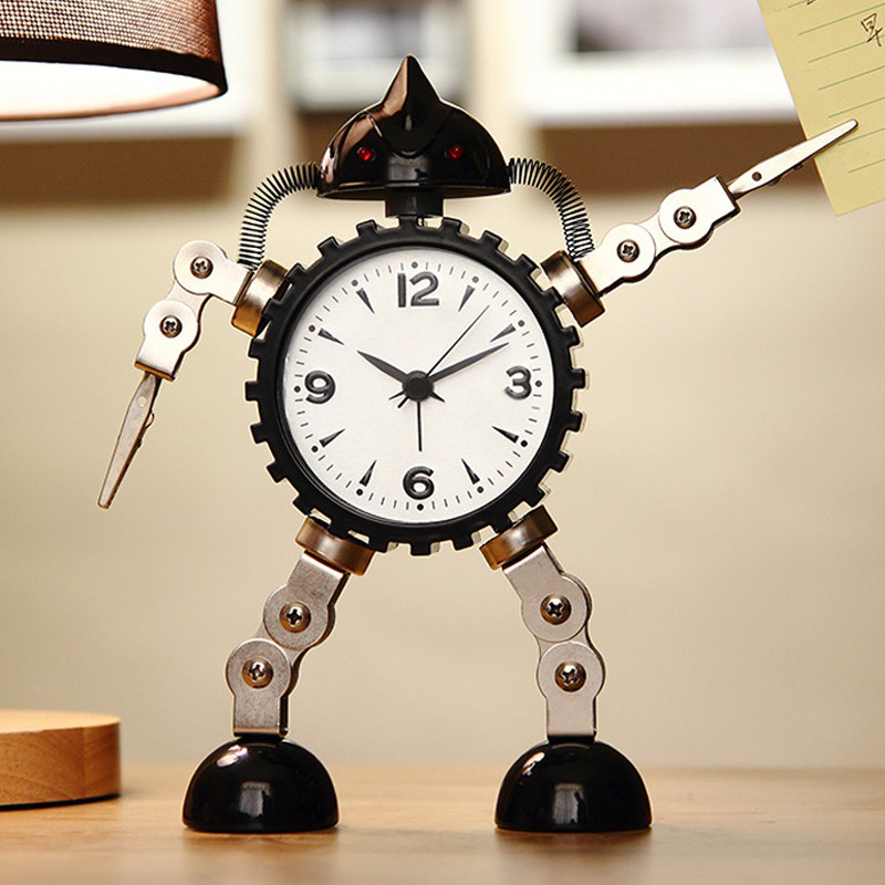 Japan ZD robot alarm clock students use cartoon children special headboard bell mute creative personality desktop desk clock-Taobao