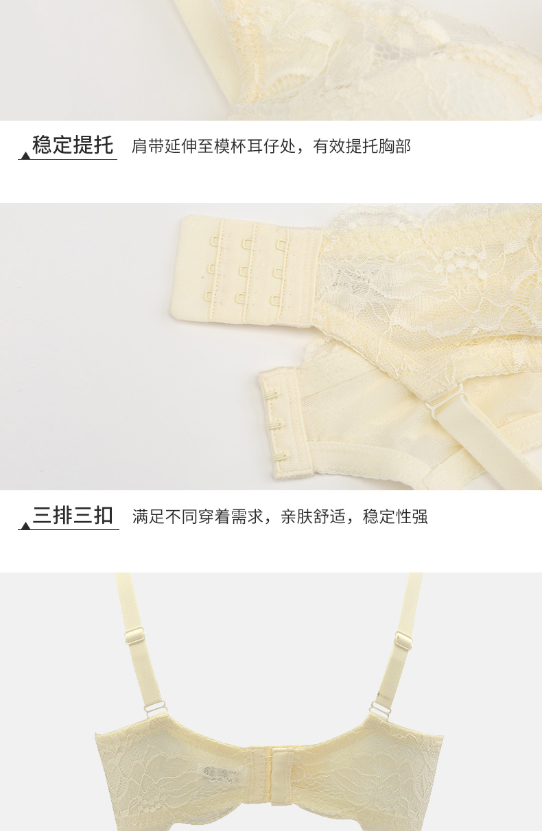 Cổ áo và hiện đại thoải mái thoáng khí cotton mỏng ren tập hợp áo lót nữ bộ 2 mảnh 0I8161 + 0I8161 quan lot nu