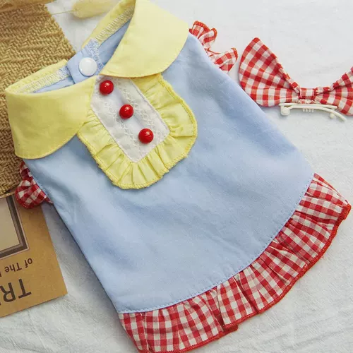 Домашняя одежда для собак кот плюшевый йорк лето -факи медведь маленькая и средняя inu Chunxia pure хлопковая юбка