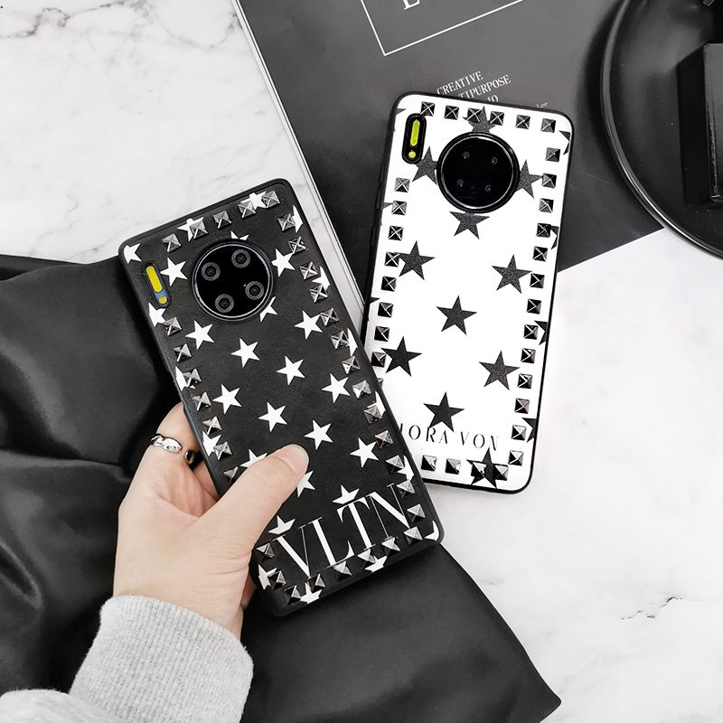 Punk KASO is suitable for Huawei mate30pro mobile phone shell rivet star leather P40 female model 40 retro tide brand