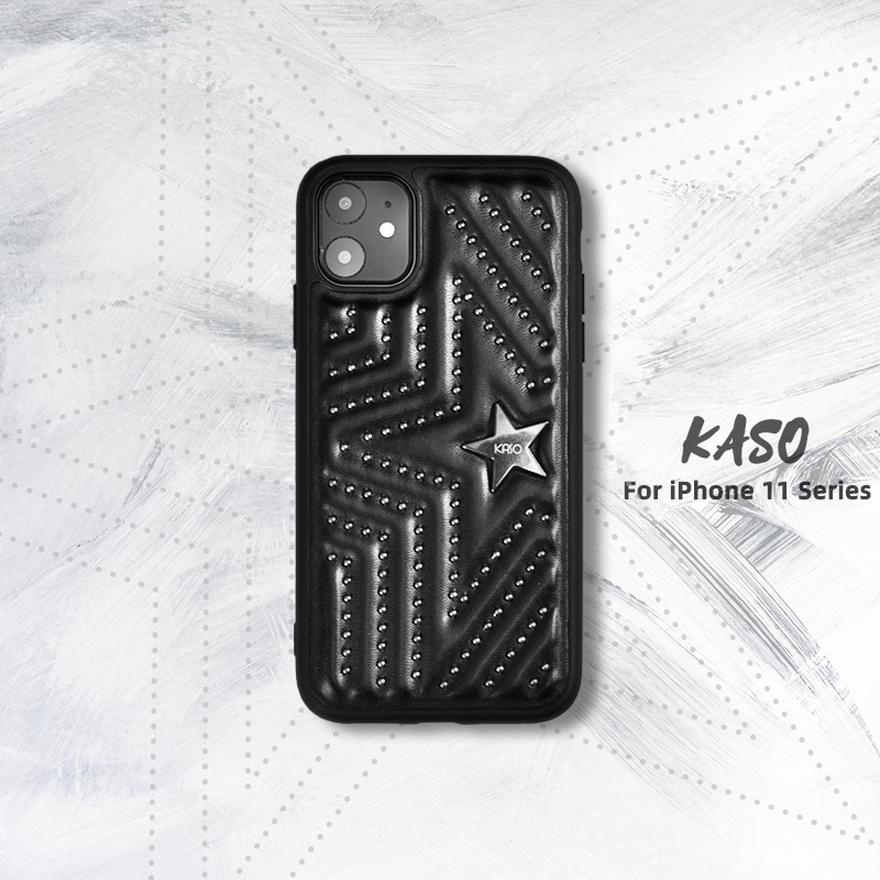 Tide leather suit applies to Apple iPhone 11 promax mobile case 12ins net red rivet silicone soft x