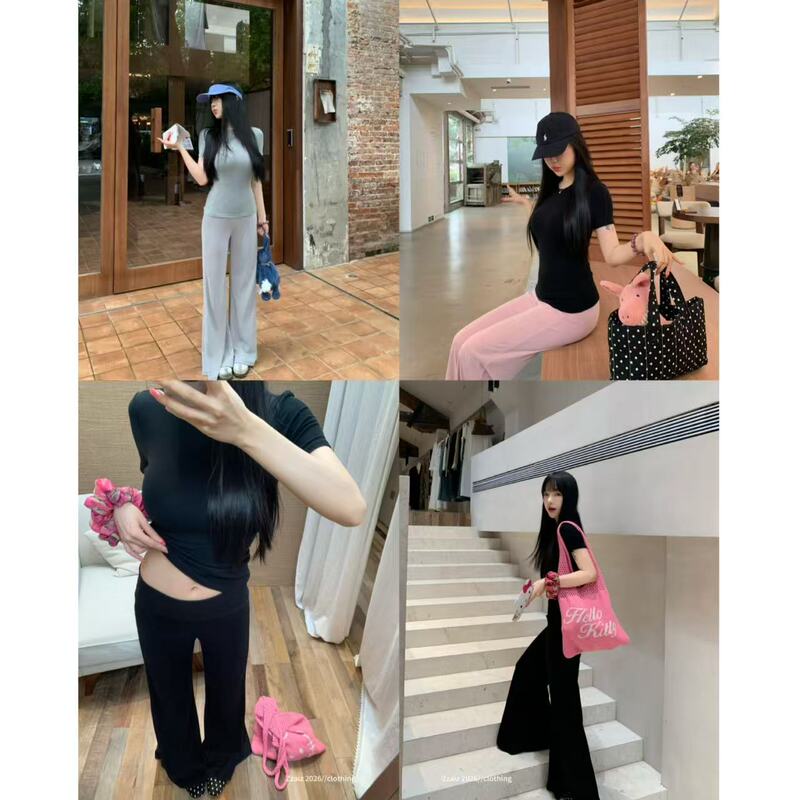 Zzaiz Owner's Personal Collection! !Mask Pants, Casual Flared Pants, Slim Fit, Straight-Leg, Floor-Length Pants for Women