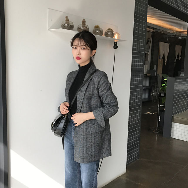 2018 mùa thu mới chic chic nhỏ phù hợp với áo khoác nữ Phiên bản Hàn Quốc của kiểu lưới dài phần mỏng phù hợp với học sinh áo nữ