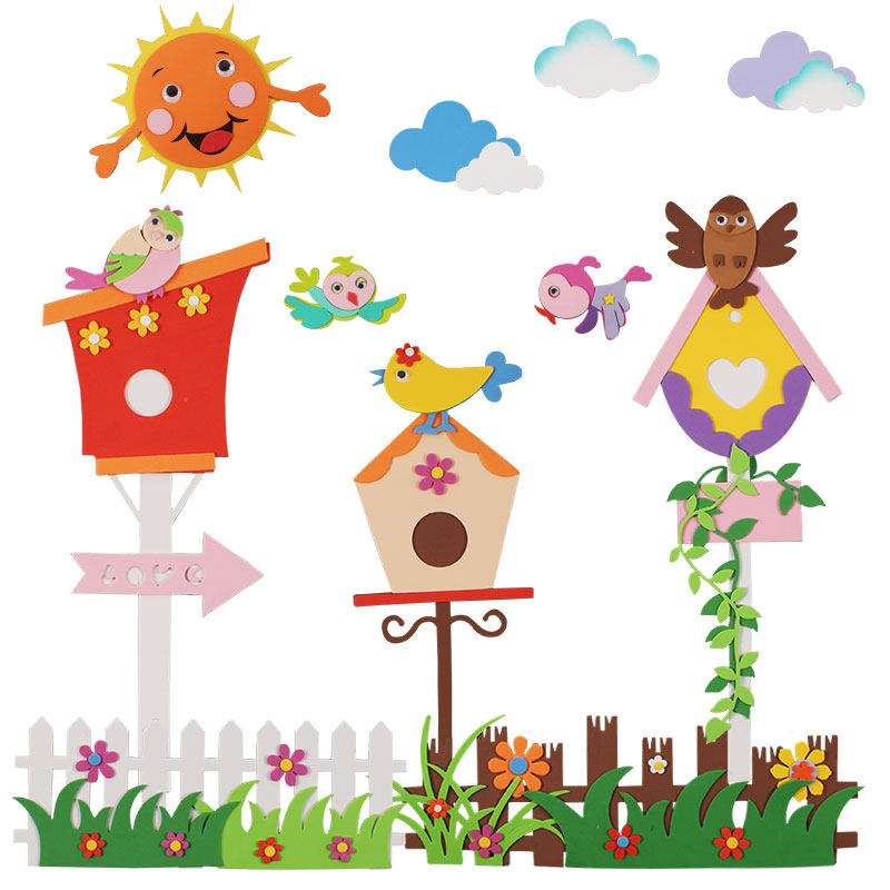 Kindergarten decoration arrangement of elementary school classroom blackboard classroom Cultural wall lace corner fence wall foam wall