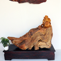 Root carving crafts ornaments Cliff Maitreya boutique wood carving opening gifts generous tolerance of the world
