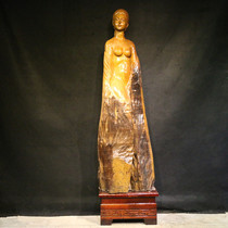 Phoebe beauty decoration book lotus root carving wood carving boutique character art boutique lady-in-waiting ornaments