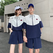 Graduation summer suit class clothing junior Senior high school students academic style set of short sleeve T-shirt Korean version of school uniform ins tide customization
