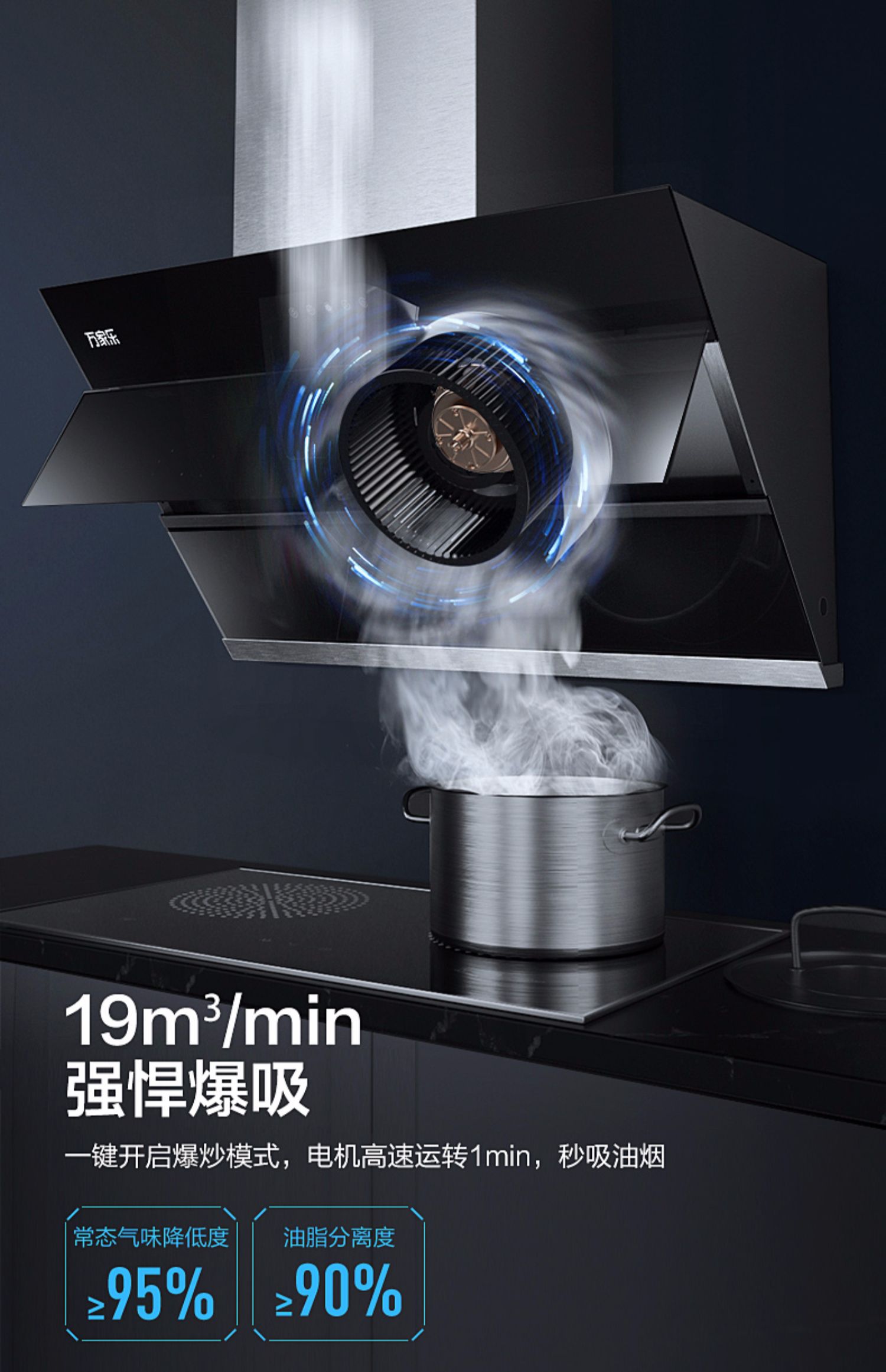 Wanjiale AL831 bên hút phạm vi mui bếp gas nước nóng bếp gas tự nhiên khói nóng ba mảnh phù hợp với 14L - Máy đun nước máy nước nóng electrolux