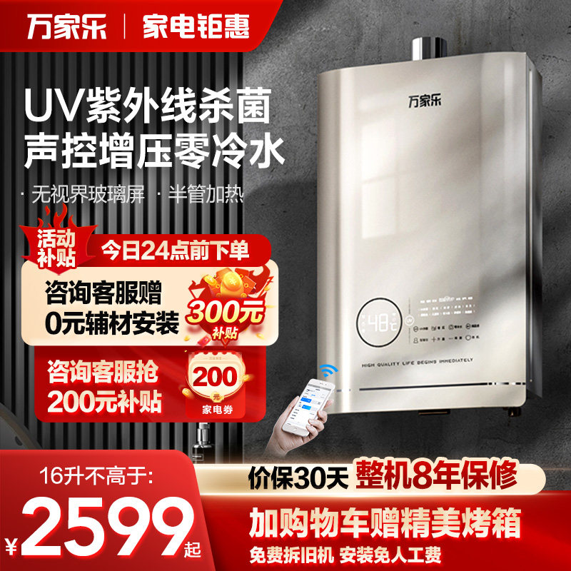 Home Electric Anti-Frost Silent Natural Gas 16 Liters RL11-Taobao with Wanda UV germicidal zero cold water thermostatic gas water heater