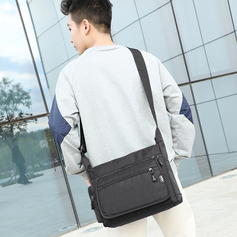 Shoulder Bag Men's Waterproof Nylon Bag Oxford Canvas Leisure Travel Large Capacity Messenger Bag Middle-Aged Student Bag - Taobao