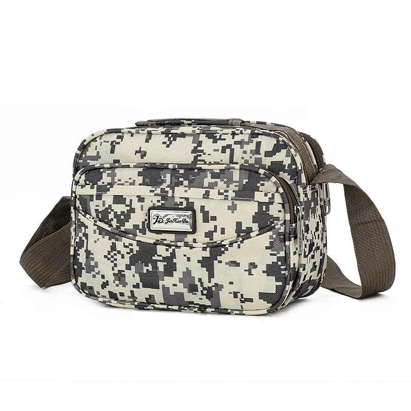 Men's camouflage shoulder bag business wallet Oxford cloth Messenger bag outdoor waterproof small backpack casual canvas bag