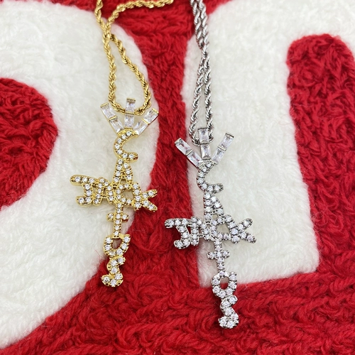 SPOT TRAVIS SCOTT Полный буровой ожерелье кактус, европейский и американский хип -хоп подвесные мужчины и женщины