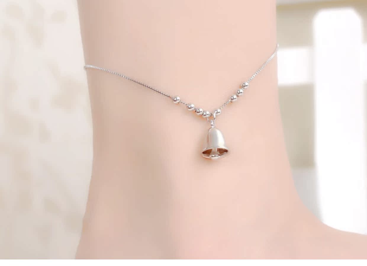 Chính hãng s925 sterling bạc nhỏ vòng chân nữ trang sức chân quá cảnh Phiên bản Hàn Quốc của món quà sinh viên thời trang đơn giản - Vòng chân vòng đeo chân cho nữ