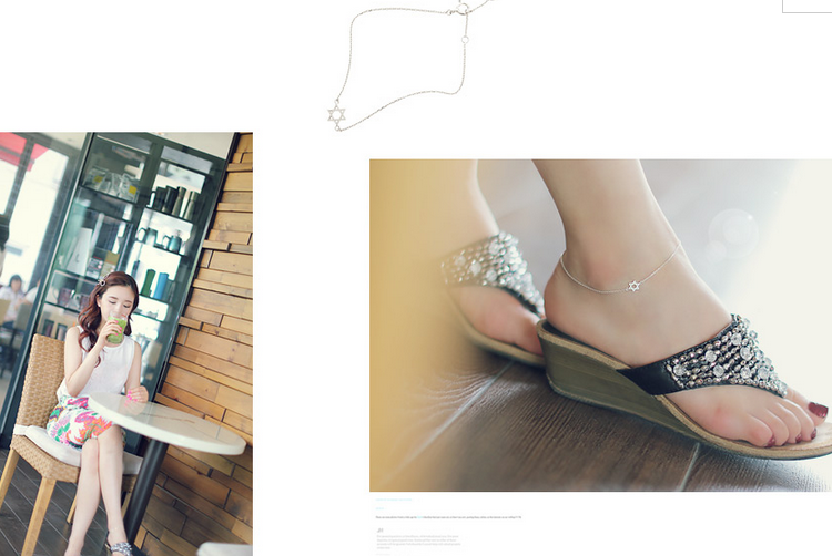 Chính hãng s925 sterling bạc chuyển nhỏ vòng chân vòng chân nữ trang sức ngày Hàn Quốc đơn giản tươi Tanabata quà tặng - Vòng chân lắc chân nữ nhật bản