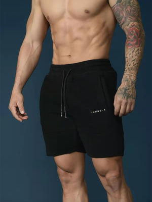 YoungLA men's American trendy sporty casual personality polar fleece comfortable embroidered polar wool fitness shorts