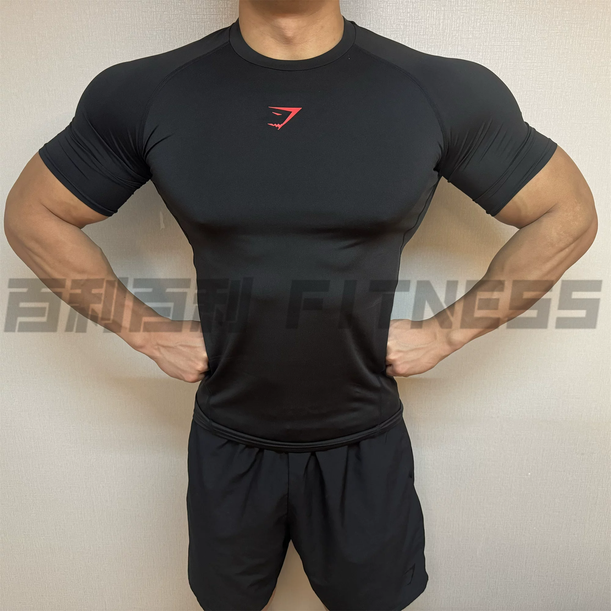 Мышечный взрыв! Компрессионная майка Gymshark Element мужская быстросохнущая длинная прямая компрессионная футболка с длинным рукавом