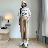 Летние модные штаны для матери и ребенка с поддержкой живота, оверсайз, свободный прямой крой