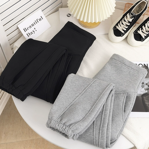 Удерживающие тепло флисовые штаны для матери и ребенка, увеличенная толщина, свободный прямой крой