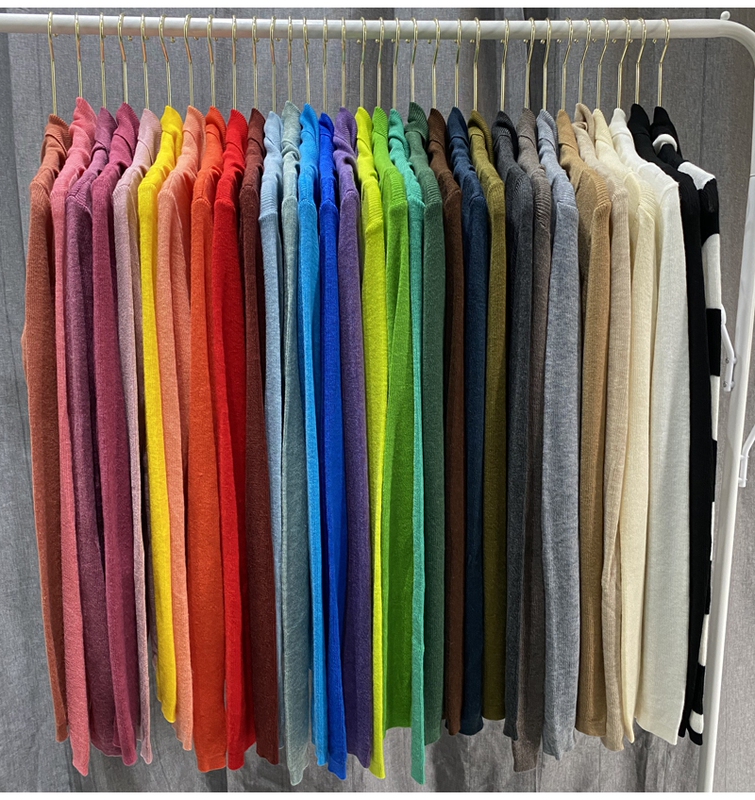 Cashmere Turtleneck Base Layer Women's Autumn and Winter Long-Sleeve Thin Semi-Sheer Slim-Fit Candy-Colored T-Shirt with Stacked Collar Sweater