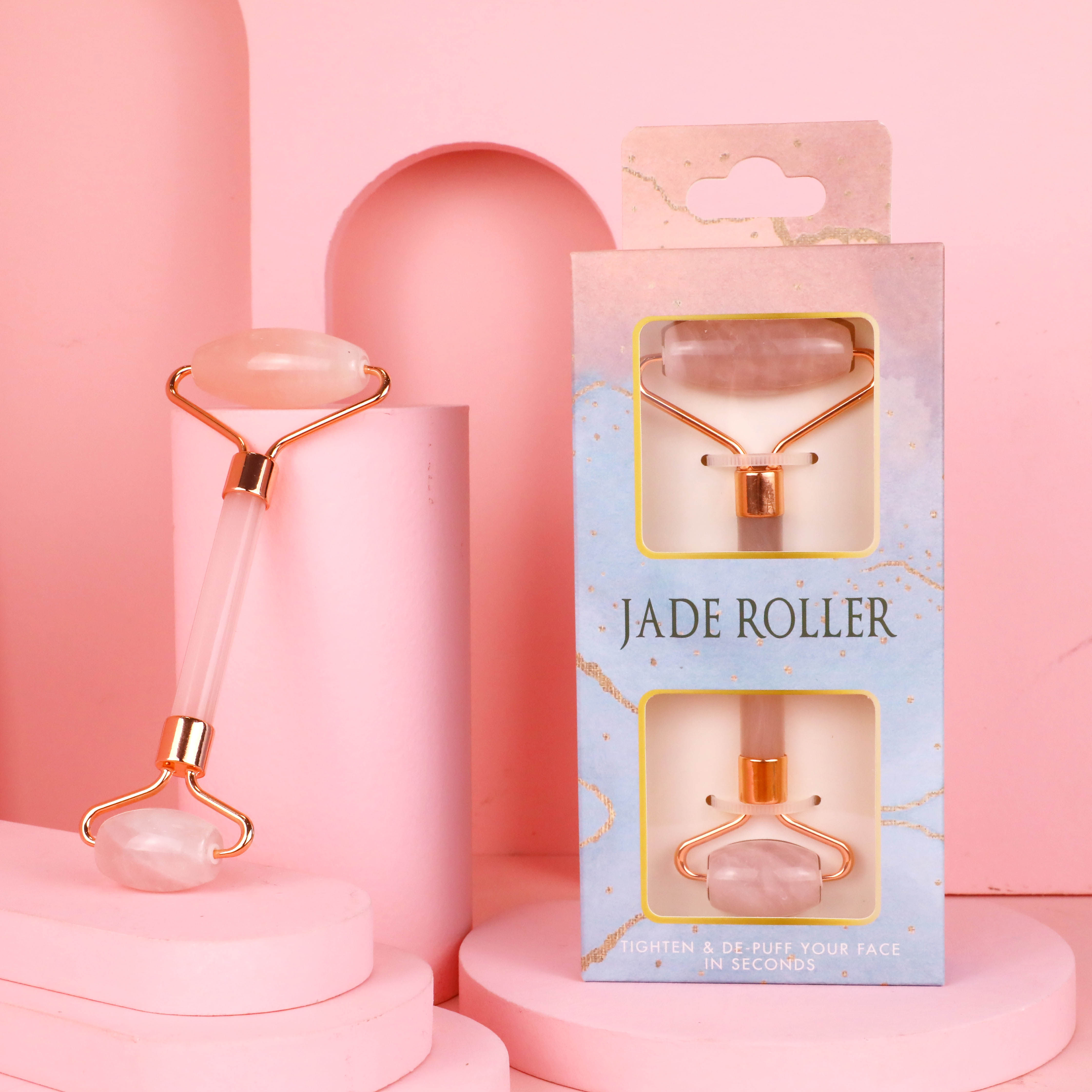 Natural powder crystal face massager jade roller female face lifting and tightening jade push V-face artifact beauty instrument