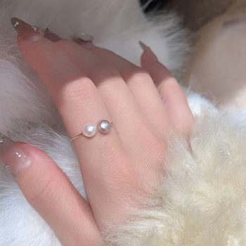 Natural freshwater pearl ring live ring